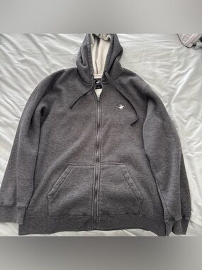 Beverly Hills Polo Club Charcoal Gray Full-Zip Hooded Sweater